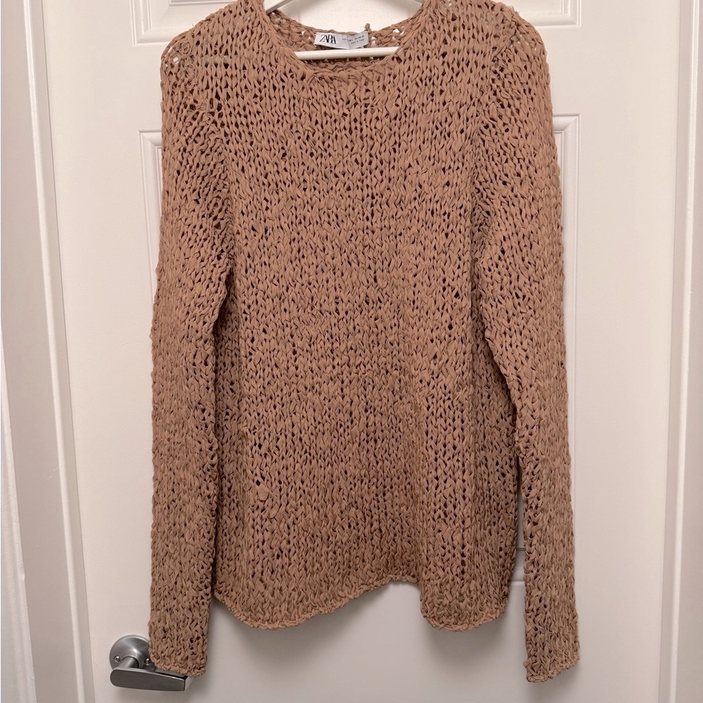 NWOT Zara Women's Pink Ribbon Sweater